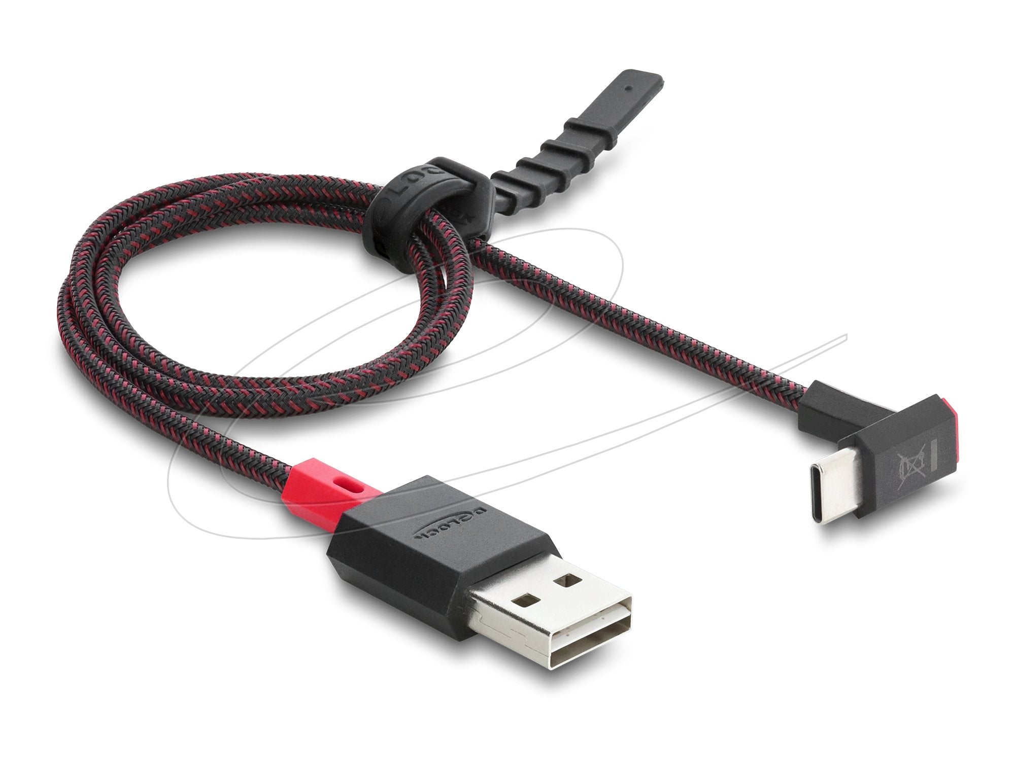 Delock Easy-Usb 2.0 Cable Typ-A Stecker Zu Usb Type-C Stecker Gewinkelt Oben   Unten 0,5 M Schwarz