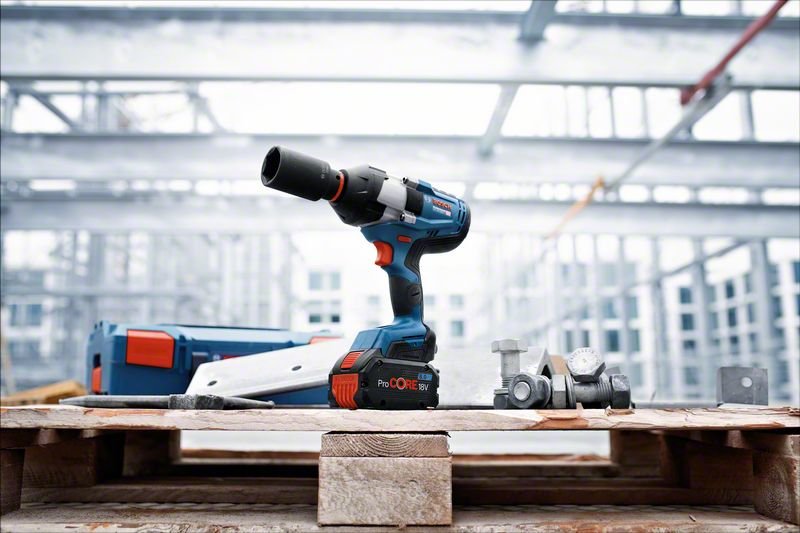 Atornillador De Impacto Bosch Professional  A Batería Biturbo Gds 18v-1000 C Professional Solo, 18 Voltios Azul/Negro, Módulo Bluetooth, Sin Batería Ni Cargador, 1/2", En L-Boxx 06019j8001