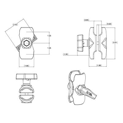 EAN 793442001741 - RAM Mounts RAM-201U-B accesorio o pieza para soporte imagen 3