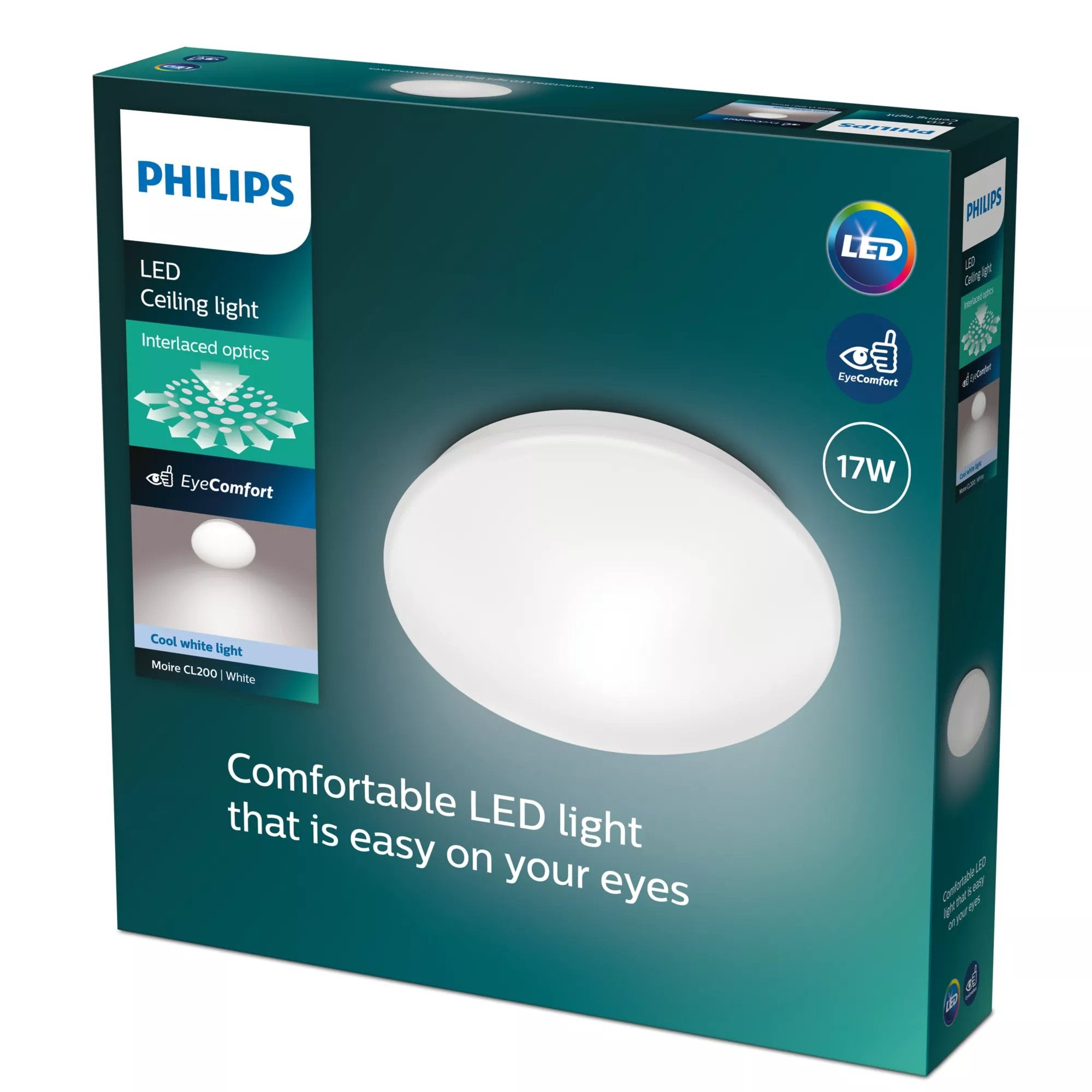 Plafon Interior De Led 17w 1900lm 4000k Luz Dia Mod. Moire Ø32x6,8cm Philips