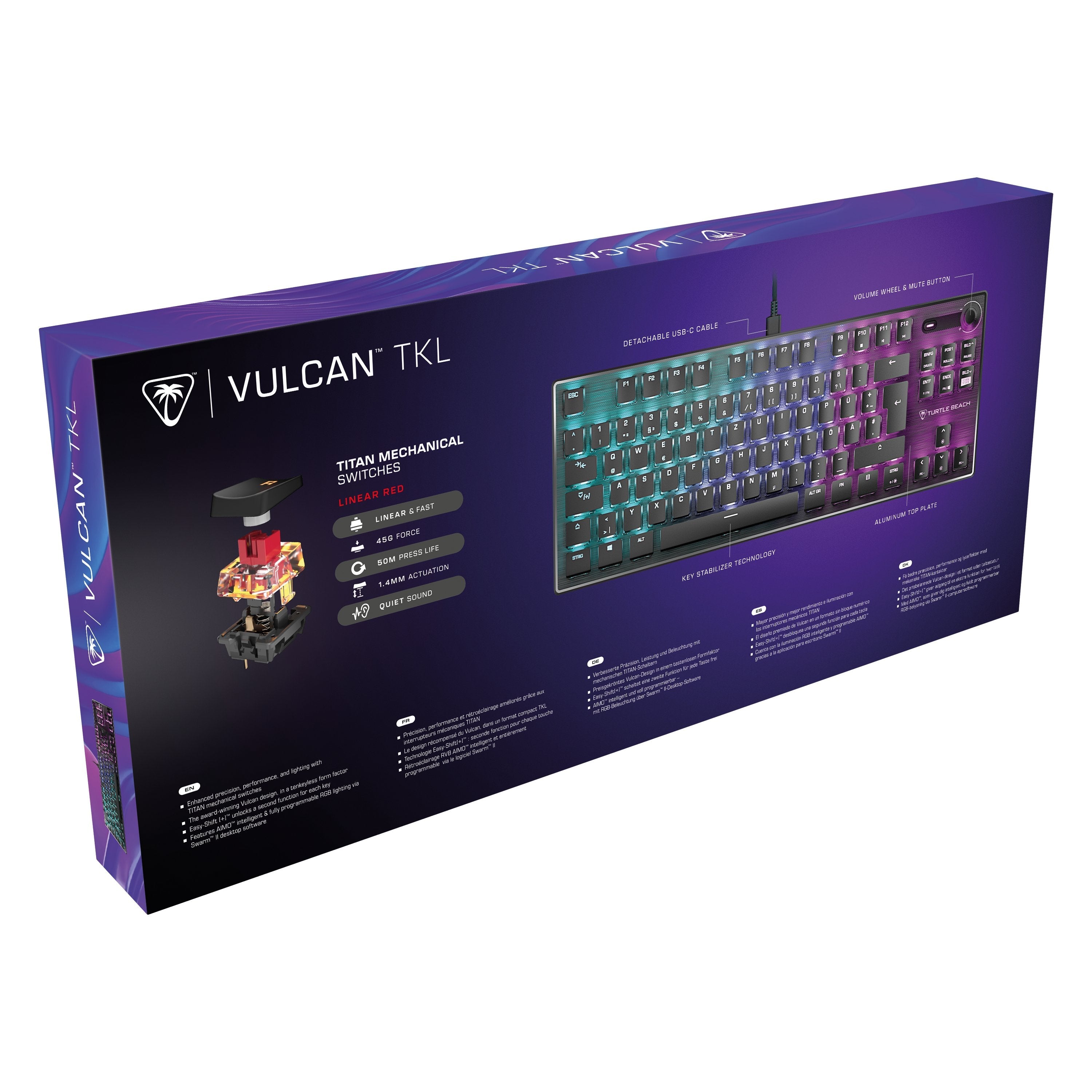 Turtle Beach Vulcan Tkl, Teclado De Juegos Negro, De-Layout, Titan Red Tbk-2001-02-De