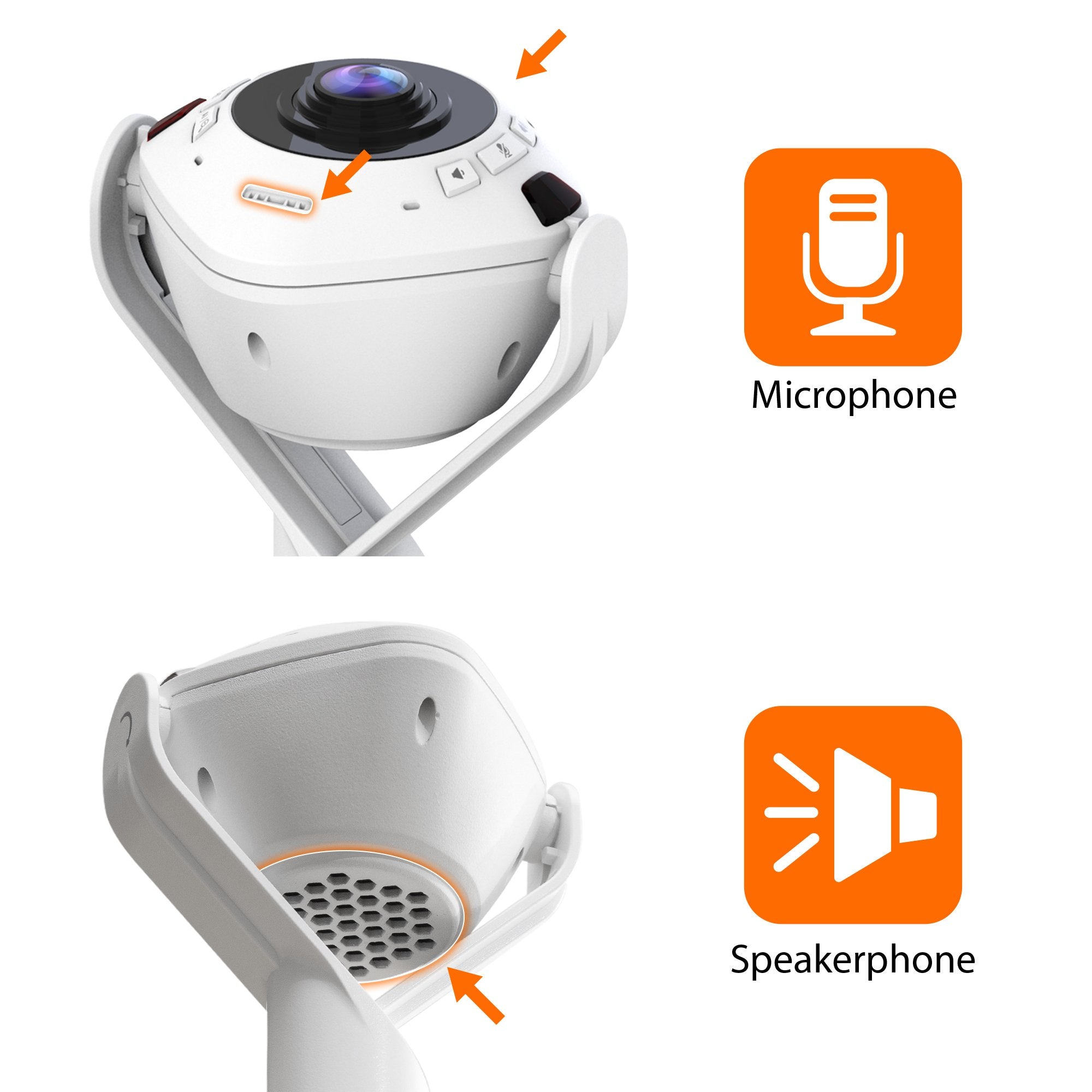 Cámara Web J5create Jvu368  De 360° Alimentada Por Ia Con Altavoz