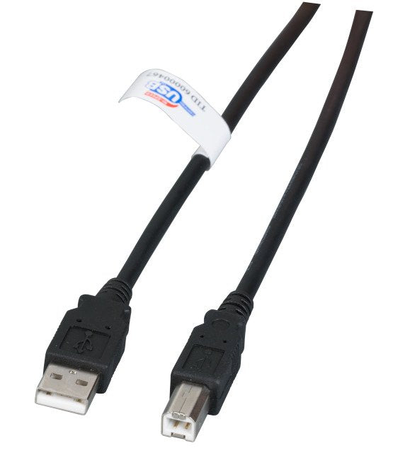 Efb Usb2.0 Anschlusscable A-B, St.-St., 1,8m, Schwarz, Lszh