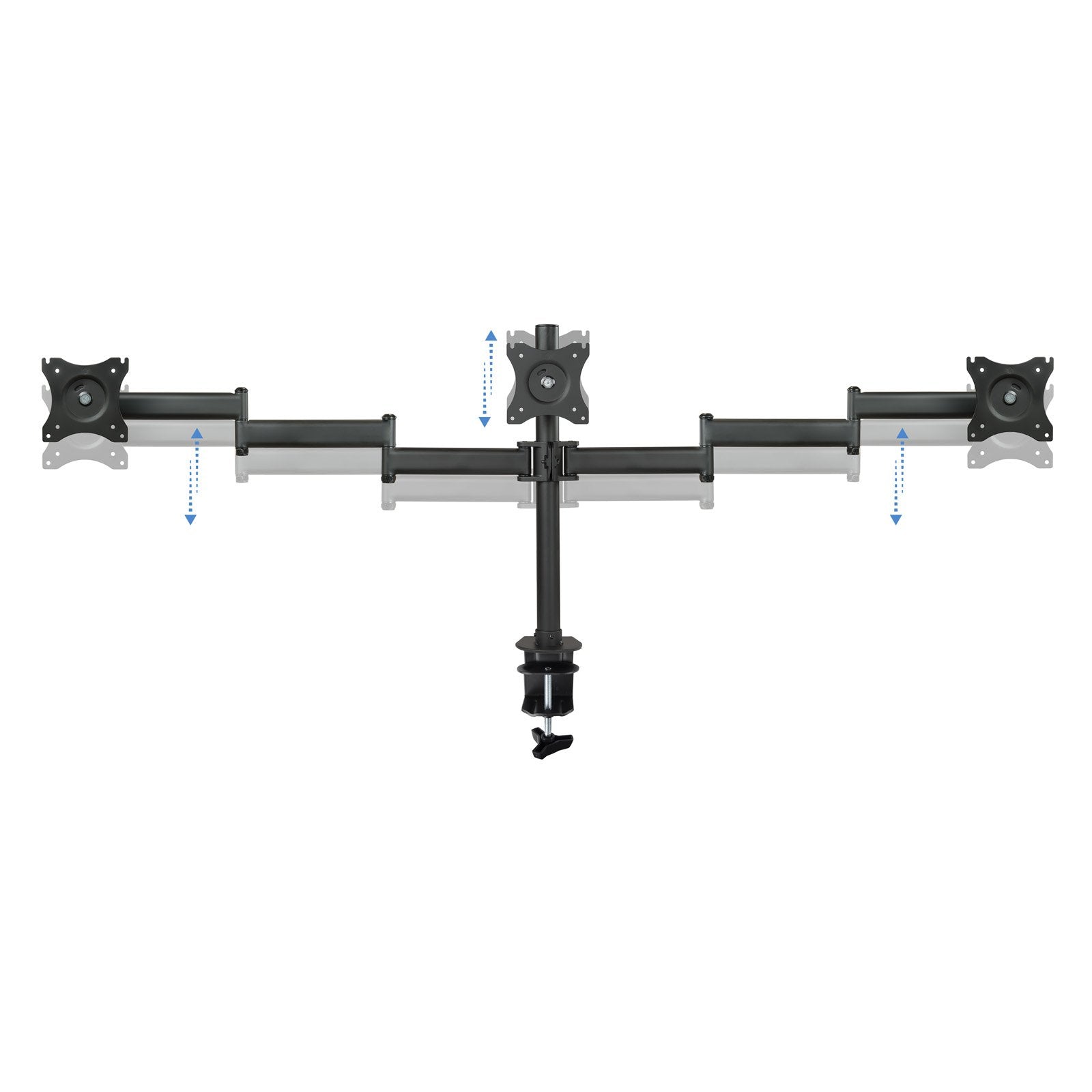 Tooq Soporte De Mesa Con Brazos Articulados Para 3 Monitores De 13"-27" - Giratorio E Inclinable - Gestion De Cables -