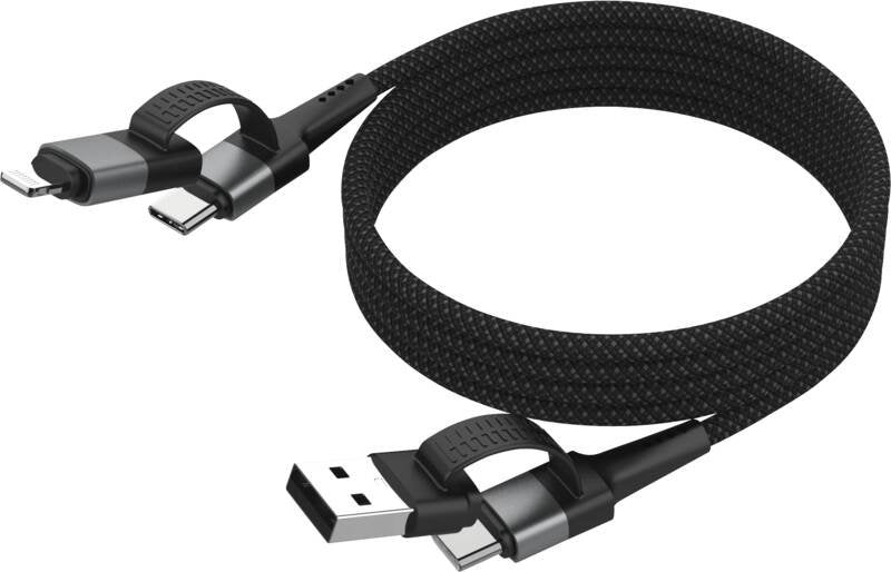 Ansmann Magnetisches 4in1 Ladecable (Negro, Usb-A / Usb-C / Lightning) 1700-0188