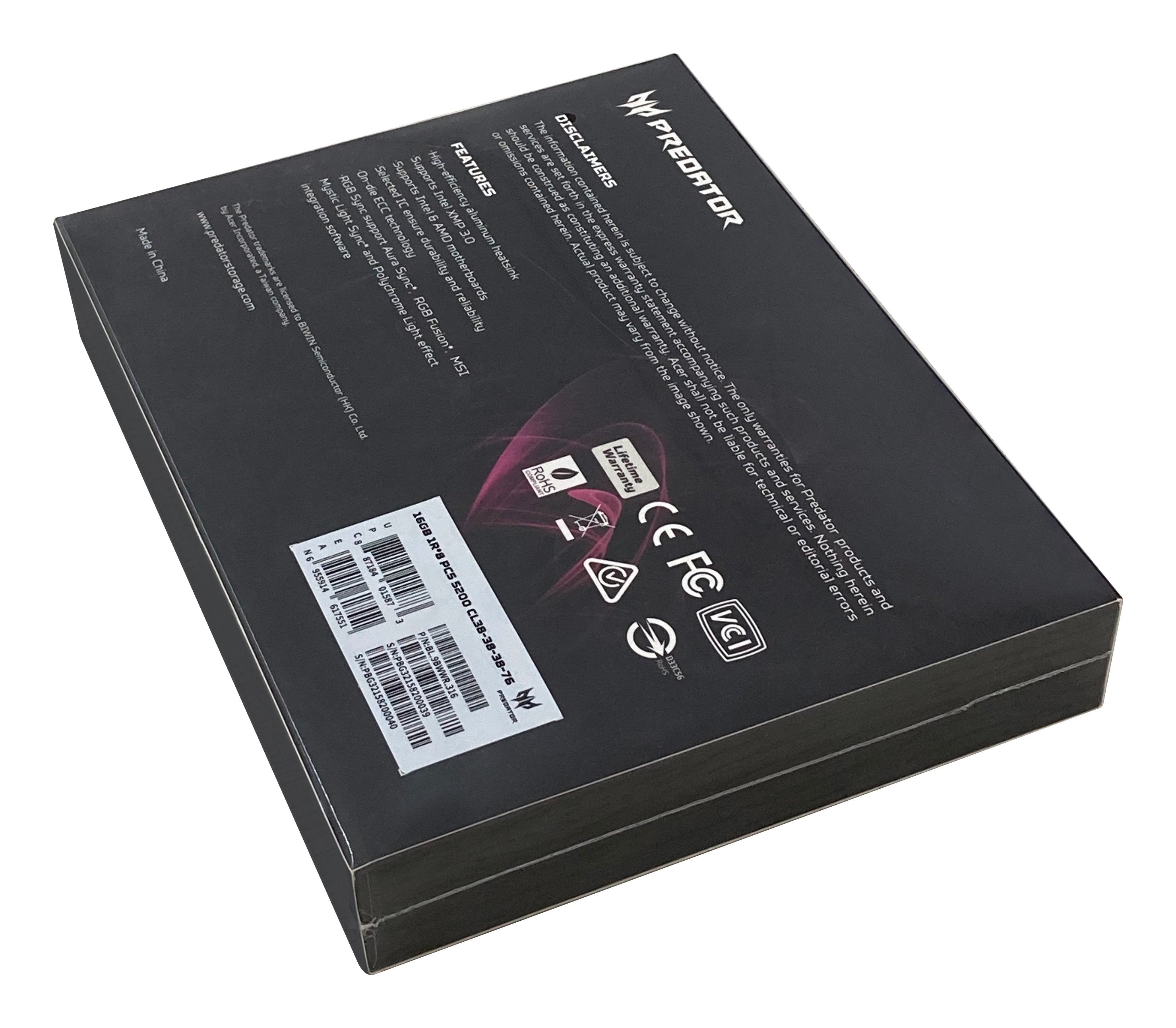 EAN 6955914618220 - Predator VESTA2-32GB-6000-1R8-V1 módulo de memoria 2 x 16 GB DDR5 6000 MT/s 288-pin DIMM imagen 11