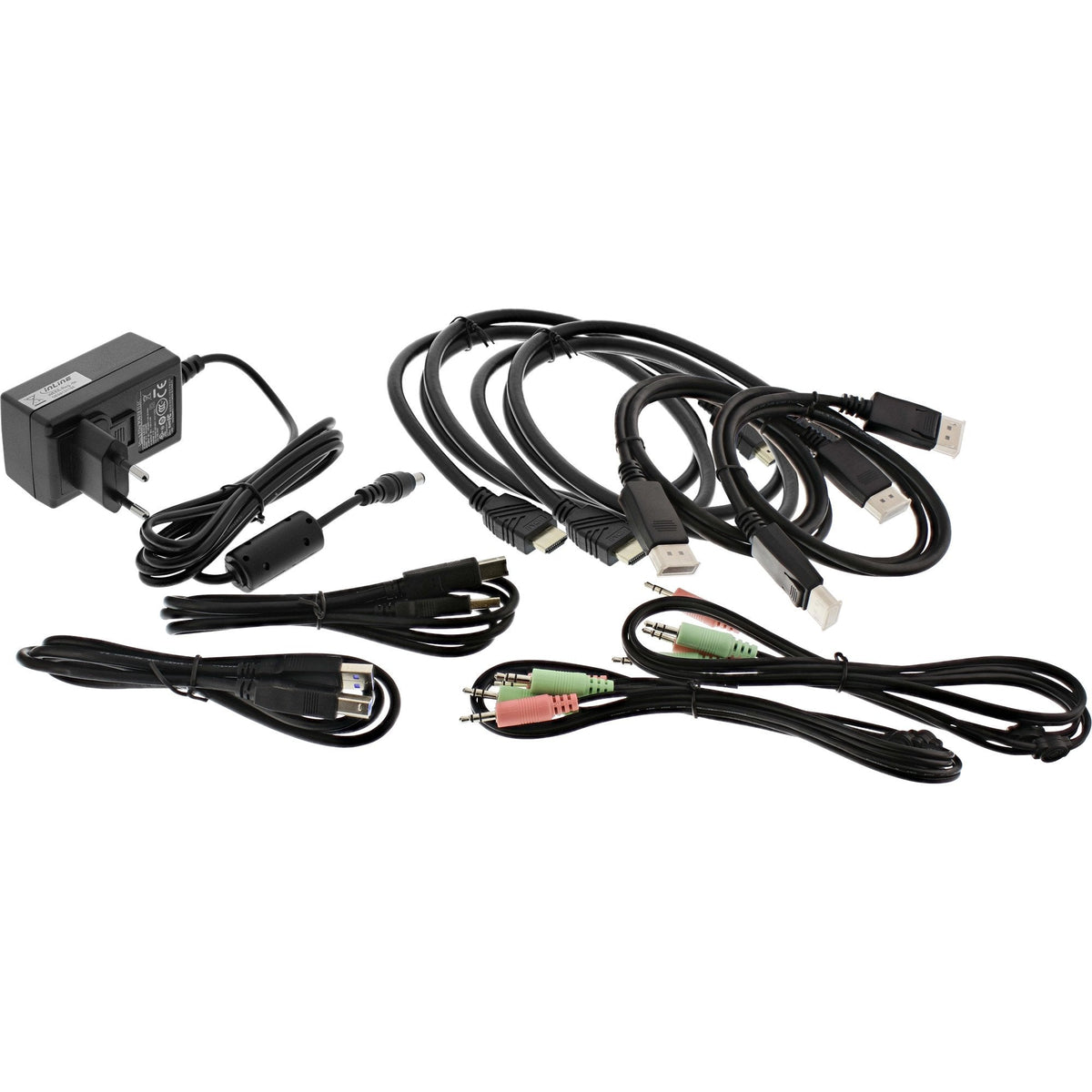Switch Kvm De Escritorio Inline, 2 Puertos, Monitor Dual, Displayport 1.2 + Hdmi 2.0, 4k, Usb 3.0, Audio