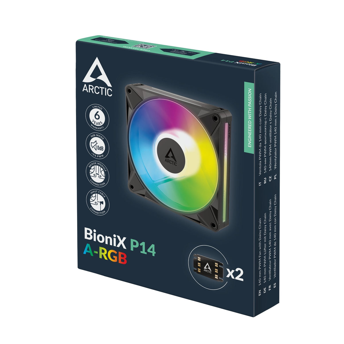 Arctic Bionix P14 A-Rgb (Negro Blanco, 140 Mm) Acfan00339a