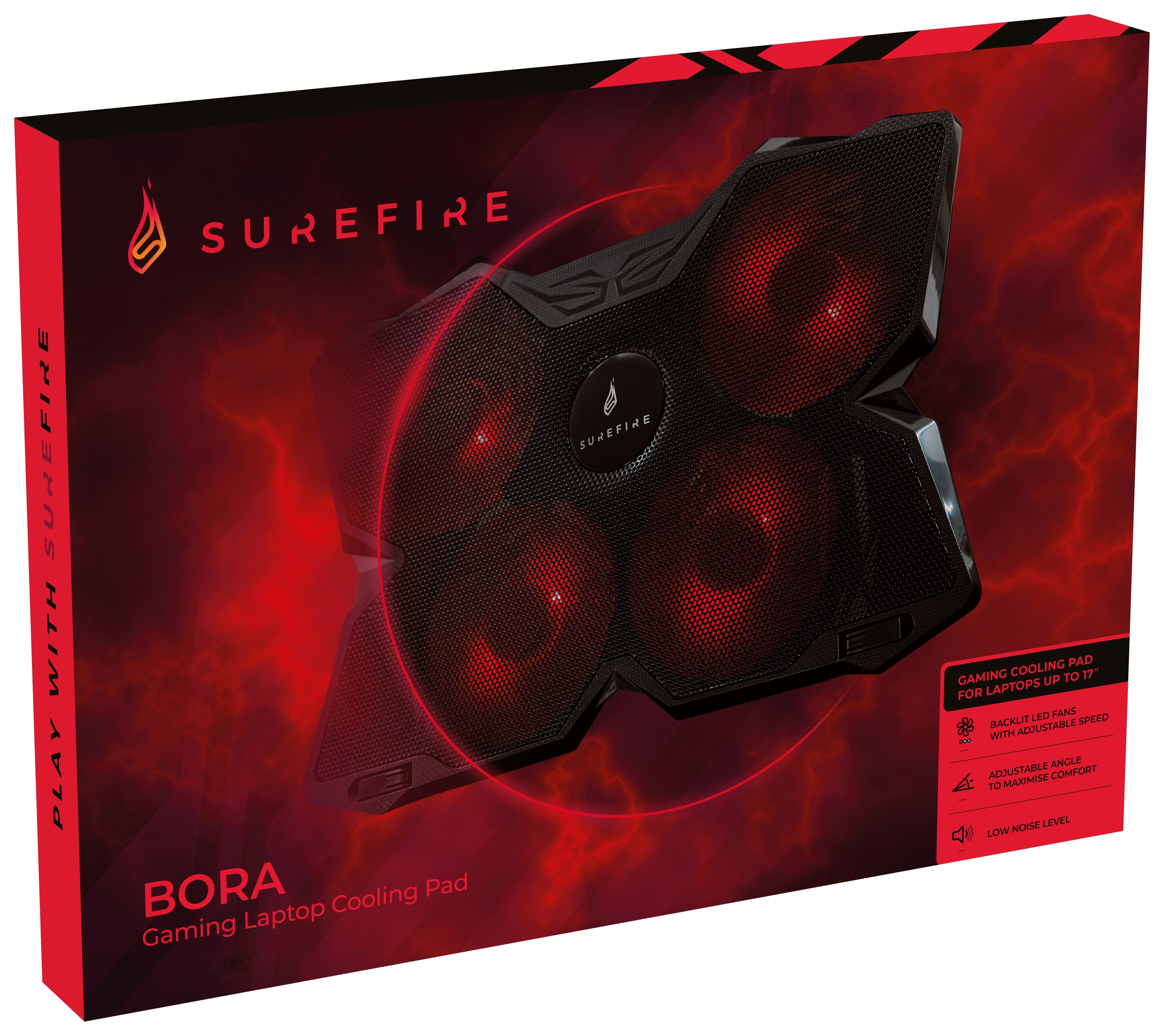Verbatim Soporte Para Portatil Surefire Bora Gaming Laptop Cooling Pad Red