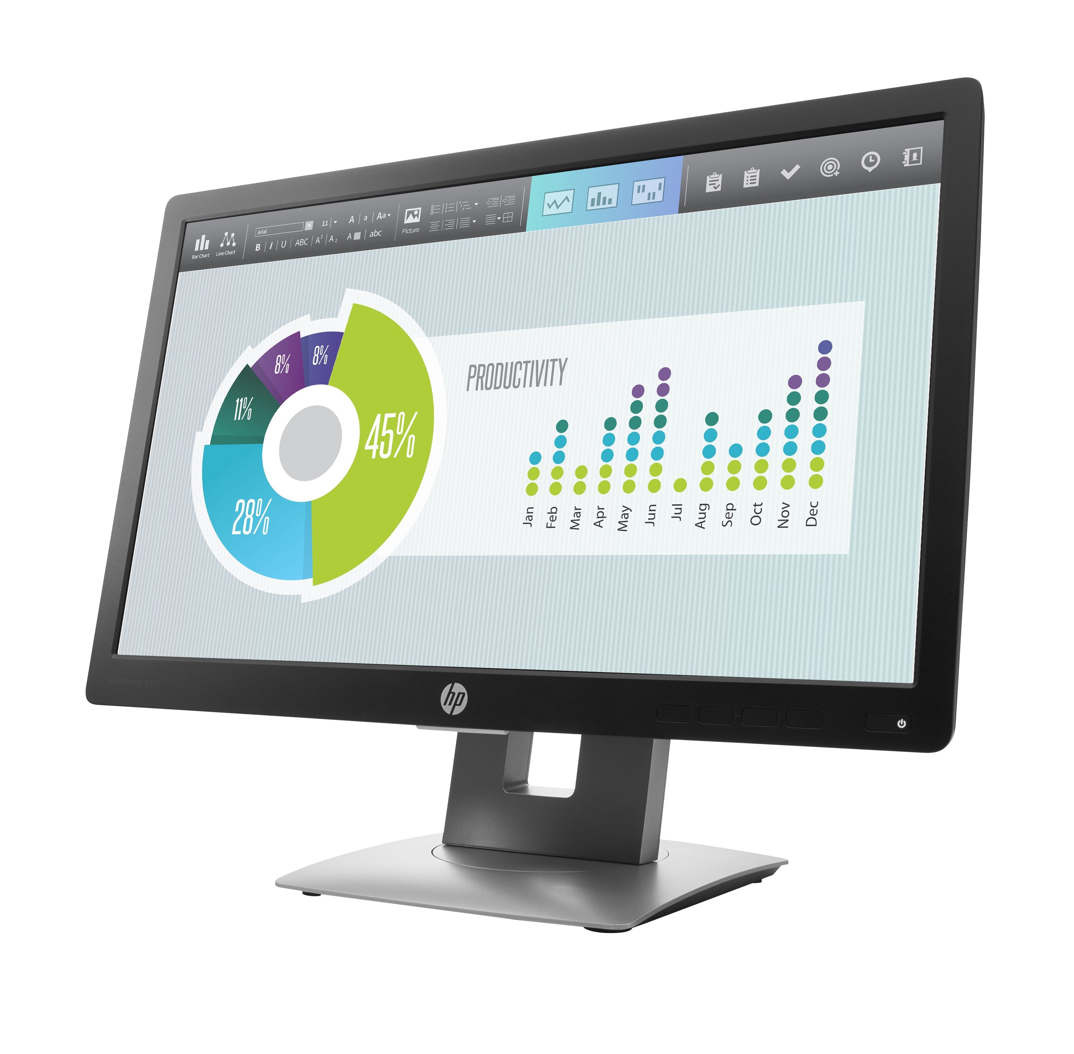 Monitor Nuevo  Hp Elitedisplay E202  50,8 Cm (20") 1600 X 900 Pixeles Hd+ Led, Vga,Dp,Hdmi , Usb Negro, Plata