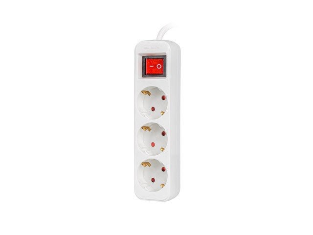 Regleta Lanberg 3 Tomas Schuko Con Protecion Blanca 1.5m