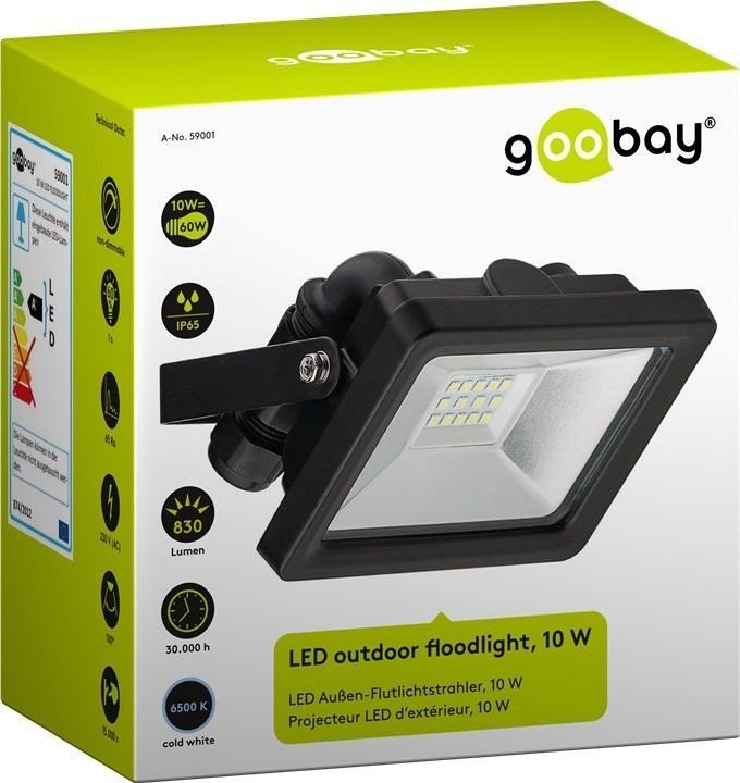 Proyector Led 10w Negro 10.8x11 X6.2cm