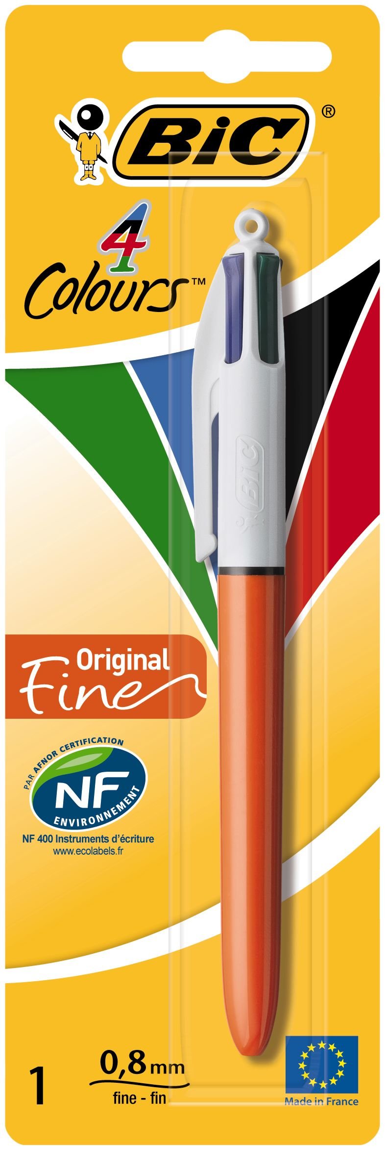 EAN 3086120100735 - BIC 802078 bolígrafo de punta redonda Bolígrafo retráctil con clip Negro, Azul, Verde, Rojo 1 pieza(s) imagen 1