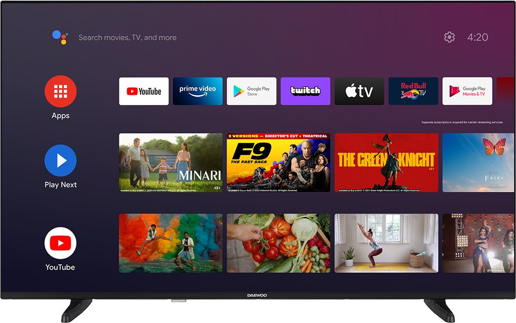 Tv Daewoo 43" Qled 4k Uhd 43dm62qa Android Tv