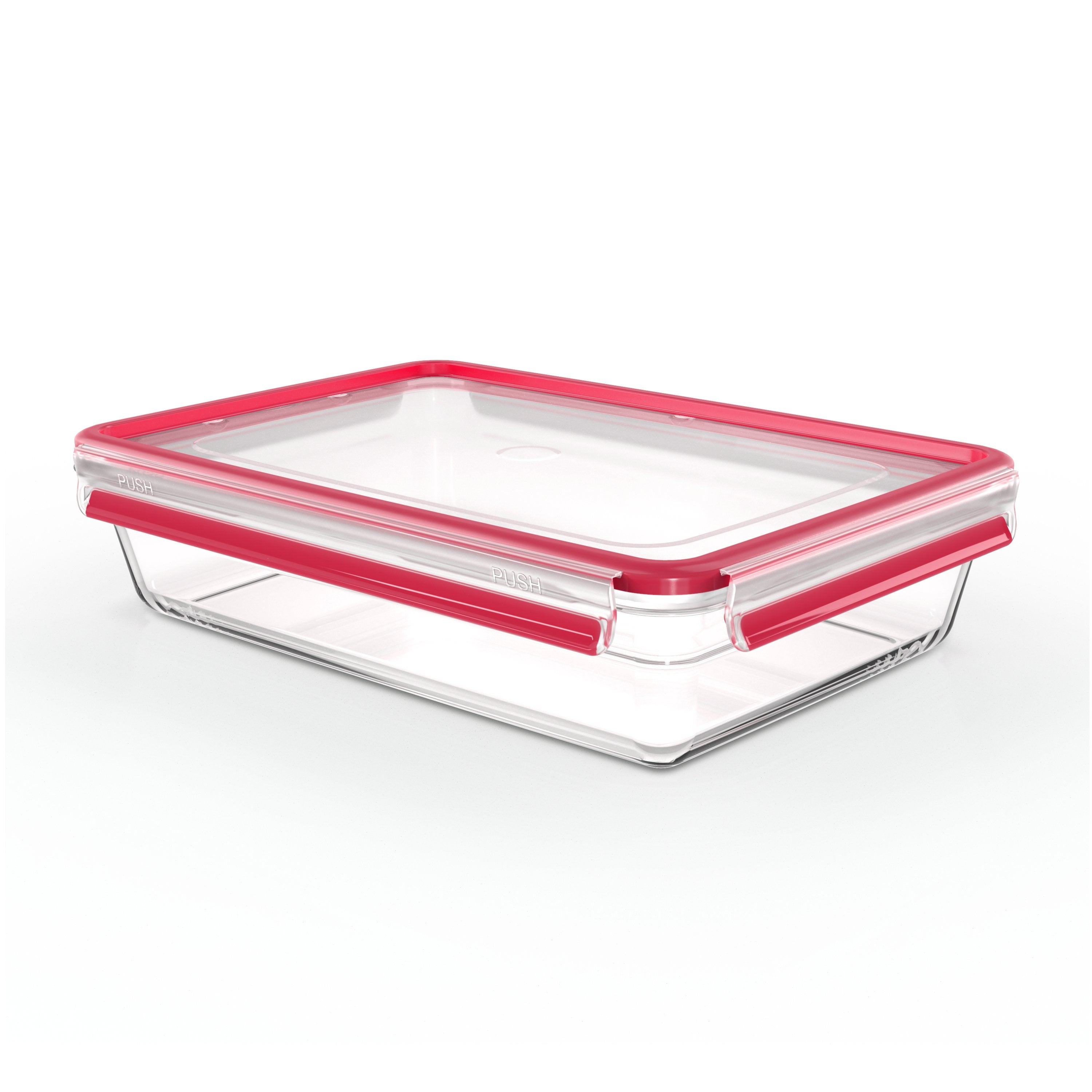 Fiambrera Emsa N10412 Clip & Close Glas Frischhaltedose 3 L Transparente/Rot