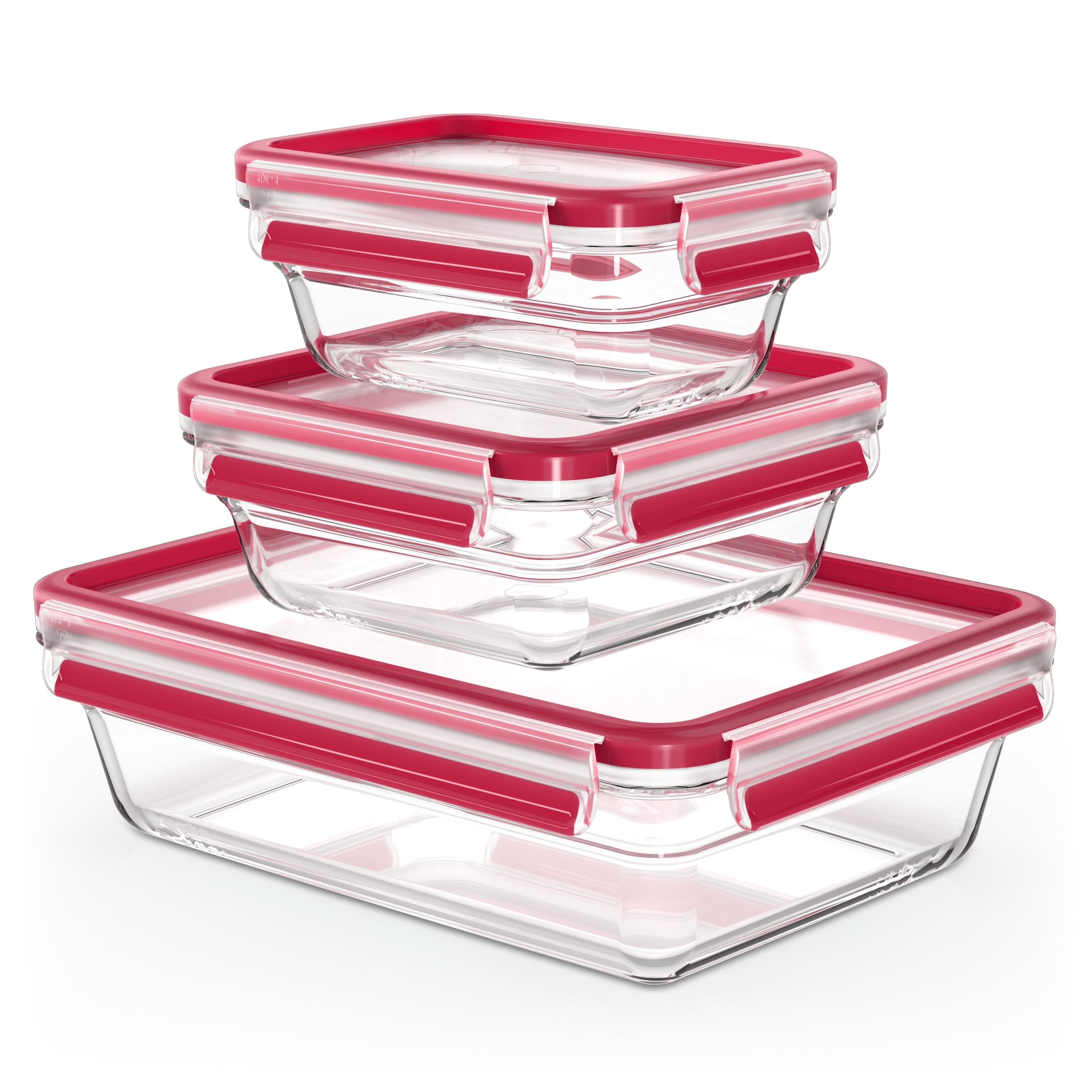 Recipiente De Almacenamiento De Alimentos De Vidrio, Juego De 3 Piezas Emsa  Clip & Close