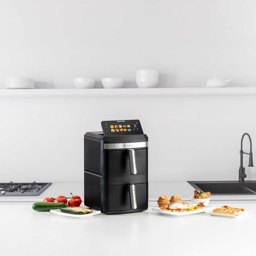 EAN 8414234730022 - Taurus Air Fry Duo Slim Doble 13 L Independiente 2800 W Freidora de aire caliente Negro imagen 2