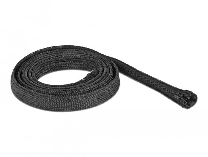 Geflechtschlauch Mit Reissverschluss Hitzebeständig 2 M X 20 Mm Schwarz