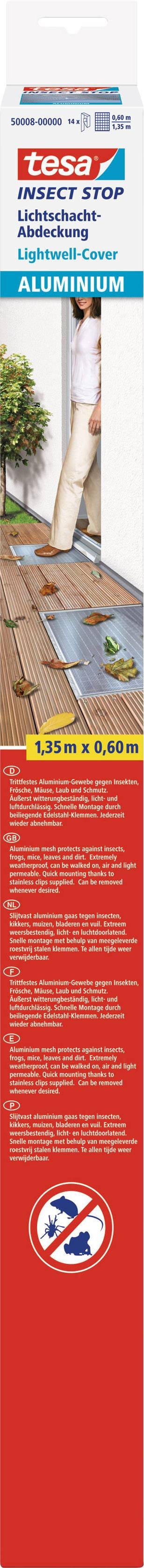 Tesa Fliegengitter Insect Mop Lichtschacht-Abdeckung Alumin