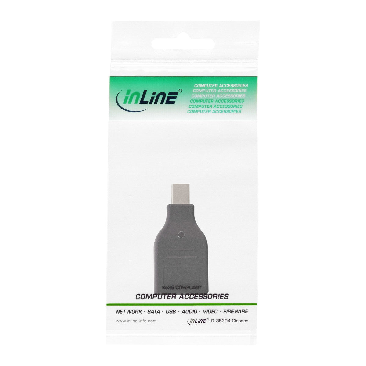 Adaptador Inline Displayport, Mini Displayport Macho A Displayport Hembra, 4k/60hz, Negro