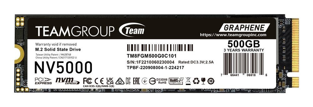 Team Group Nv5000, 500 Gb, M.2, 4500 Mb/S