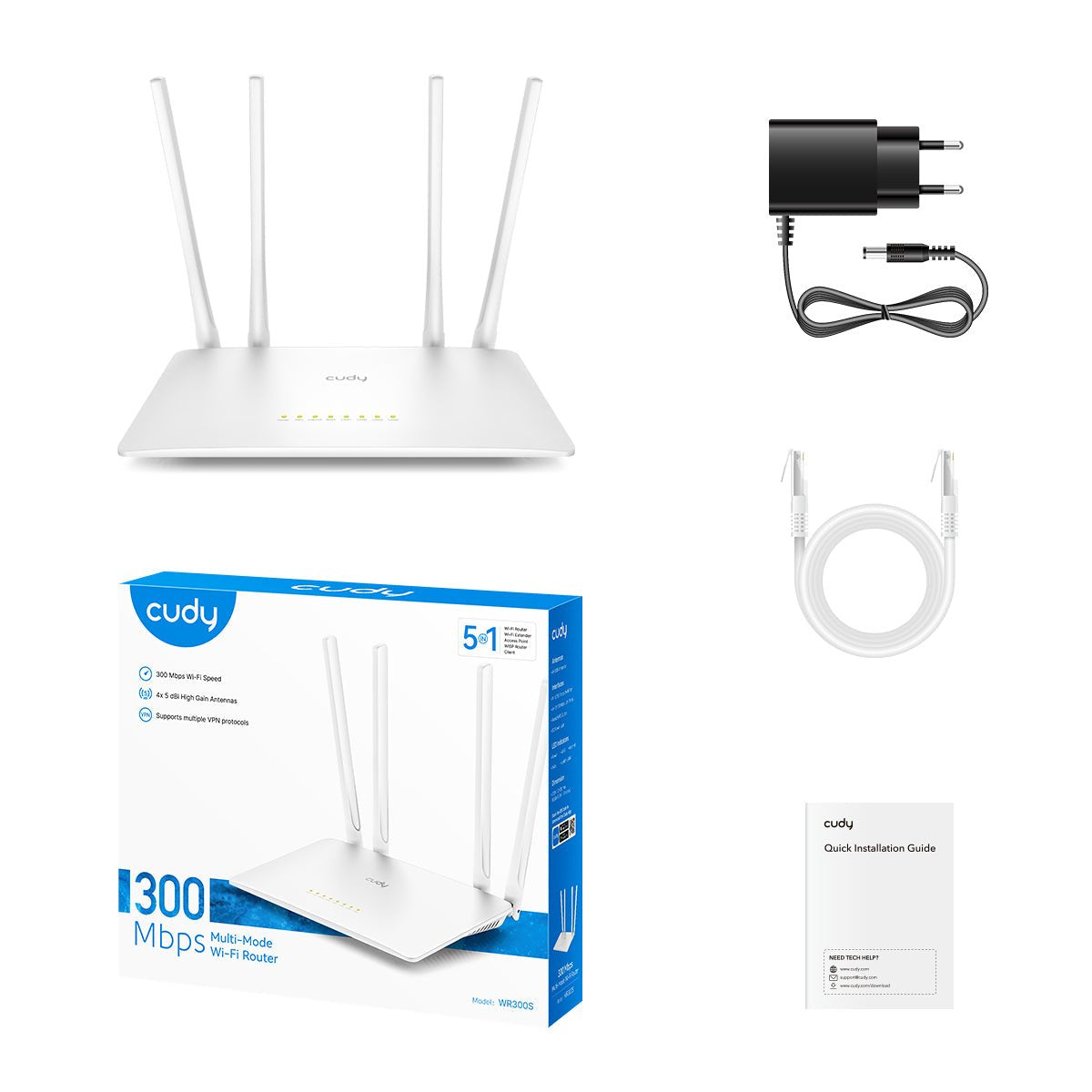 EAN 6971690794415 - Cudy 300 Mbps Multi-Mode Wi-Fi Router, WR300S 1.0 router inalámbrico Ethernet rápido Banda única (2,4 GHz imagen 5