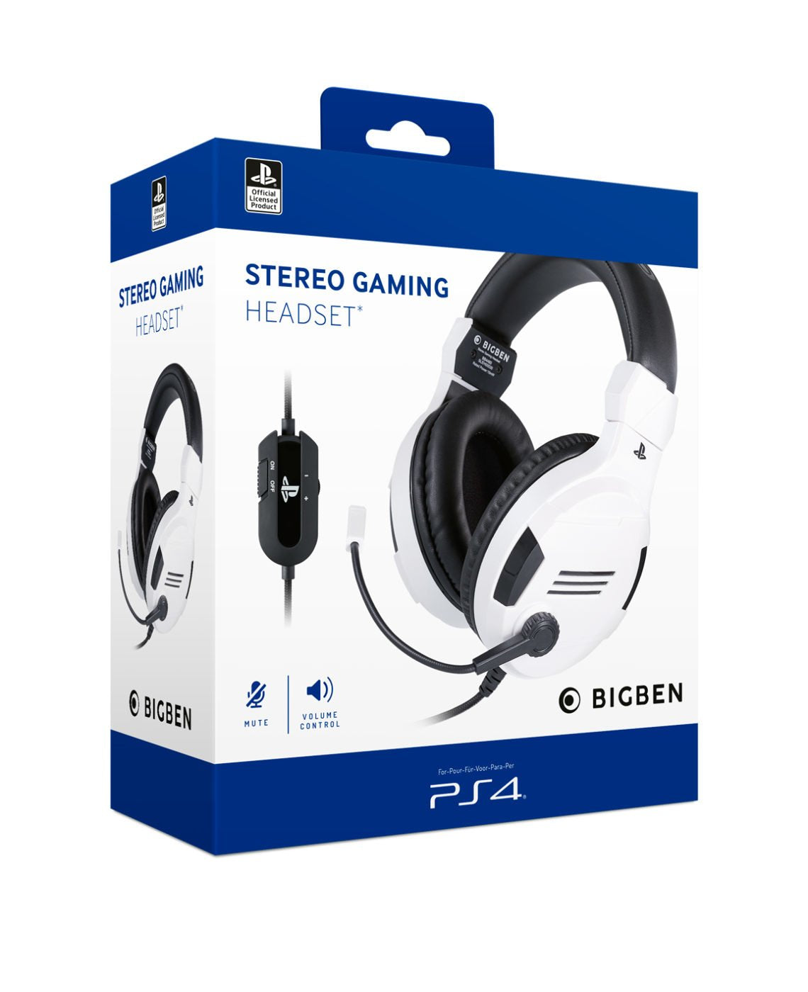 Auriculares  Nacon Ps4ofheadsetv3 Blancos Con Micrófono Blanco