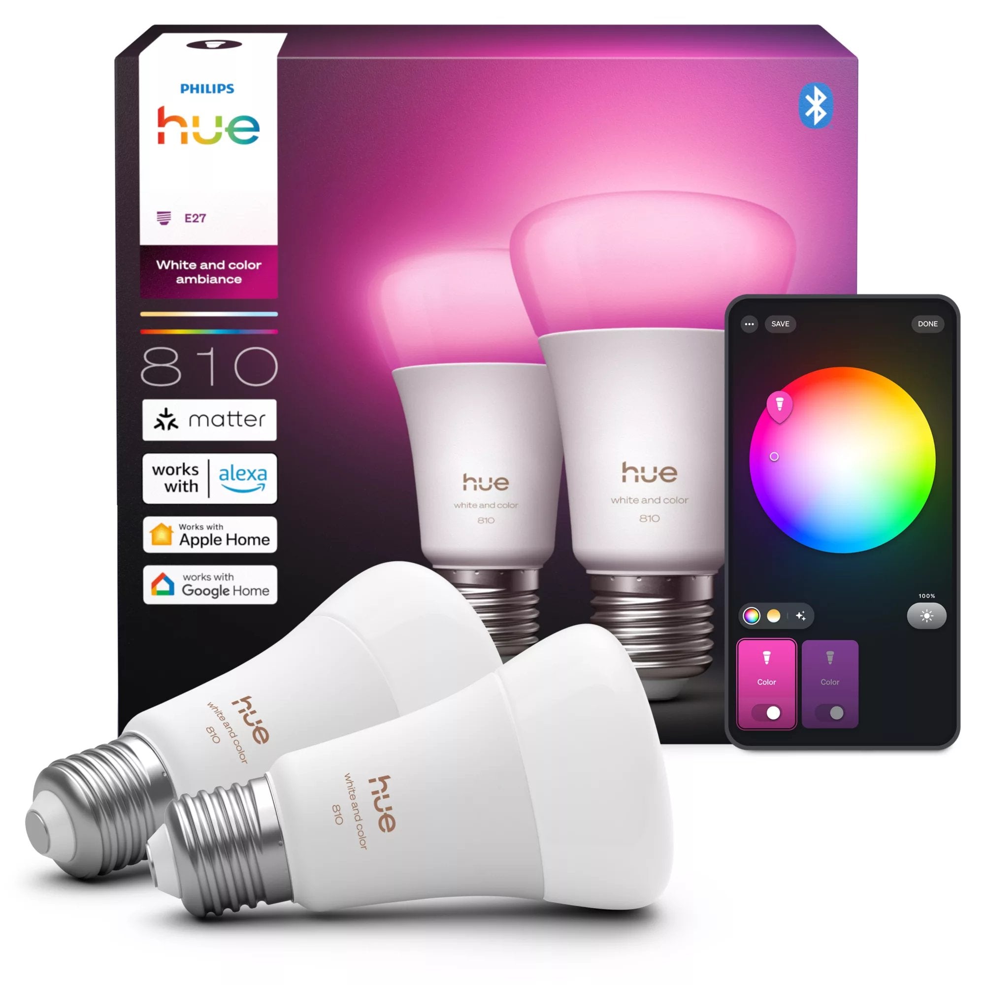 Philips Hue Waca E27 2er 60w