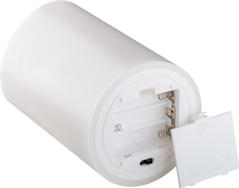 Vela Led De Cera Auténtica, Blanca, 10 X 15 Cm 
Con Temporizador Y Cono De Llama 3d, Funciona Con Pilas, Luz Blanca Cálida
