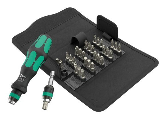 Wera Kraftform Kompakt 70 Universal, 32 Piezas, Juego De Puntas Negro/Verde, 1/4", Incluye Mango Enchufable 5057113001