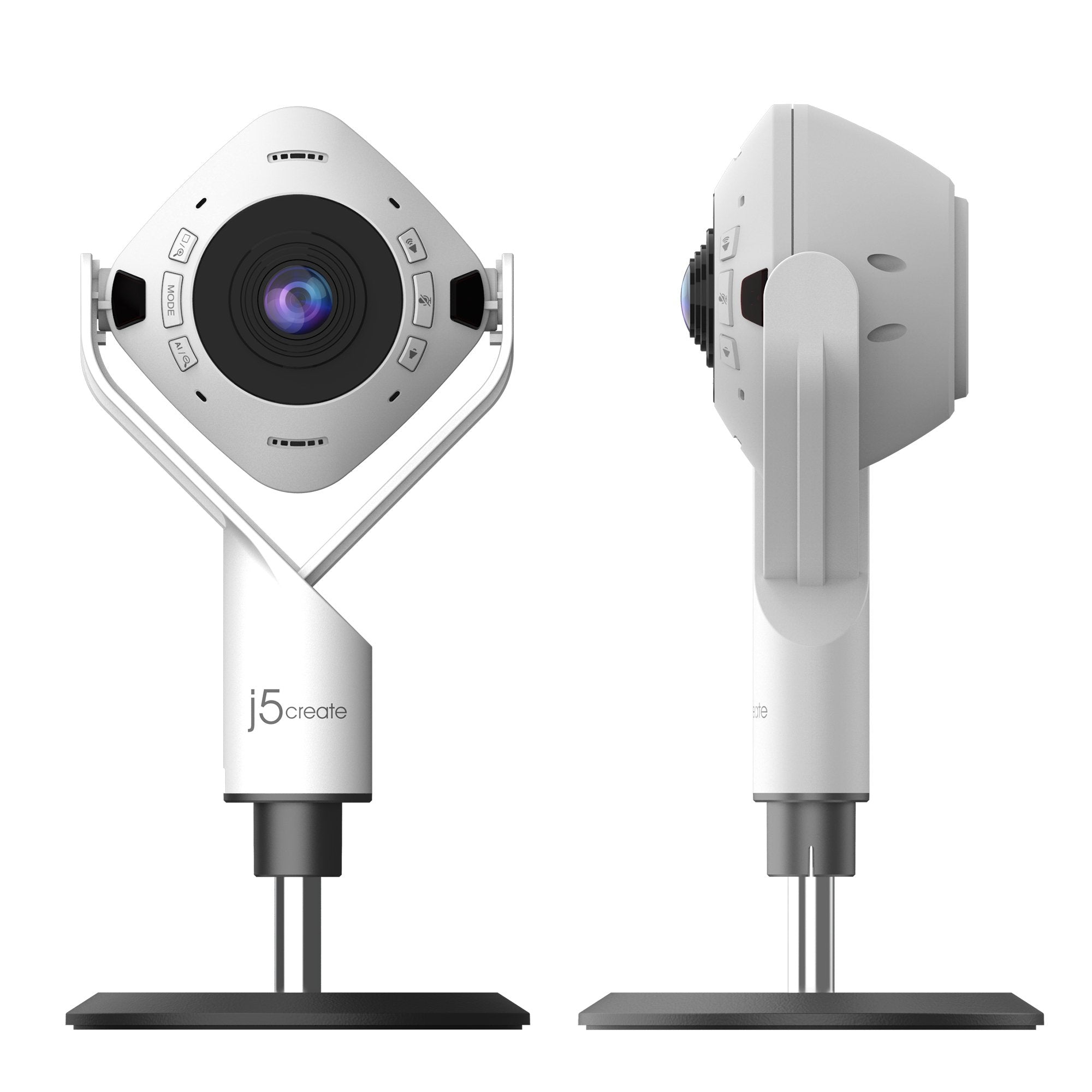 Cámara Web J5create Jvu368  De 360° Alimentada Por Ia Con Altavoz