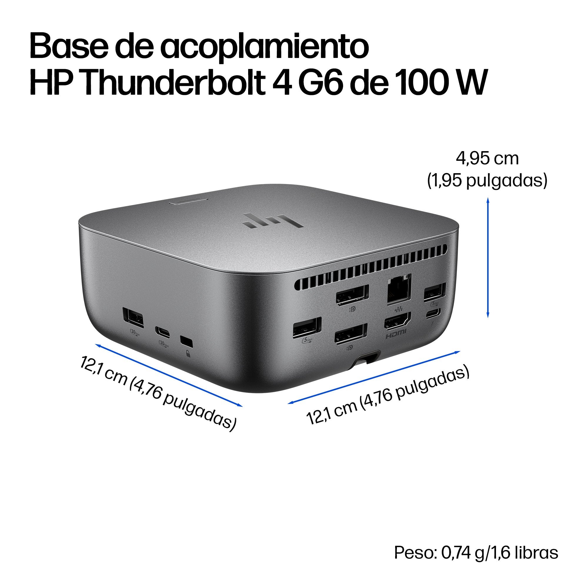EAN 0198415233042 - HP Thunderbolt 4 100W G6 Dock Alámbrico Gris imagen 6