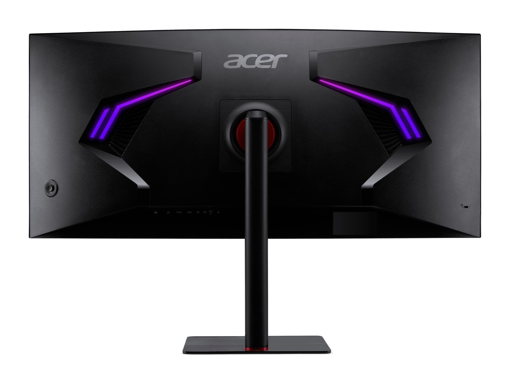 Monitor Acer Nitro Xv345curv3 Gaming  (34 Pulgadas), Negro, Qhd, Va, Usb-C, Conmutador Kvm, Curvo, Panel De 180 Hz)