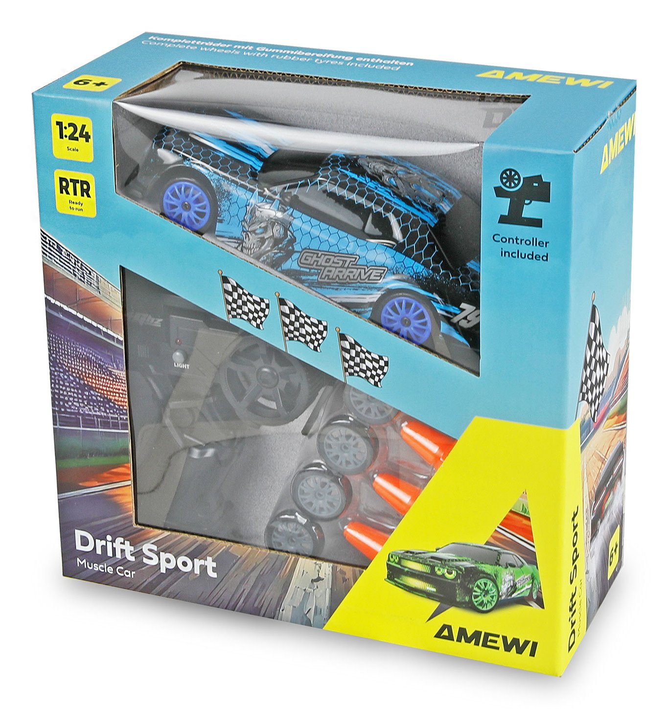 Amewi Drift Sport Muscle Car 4wd 1:24 Rtr Azul 6+