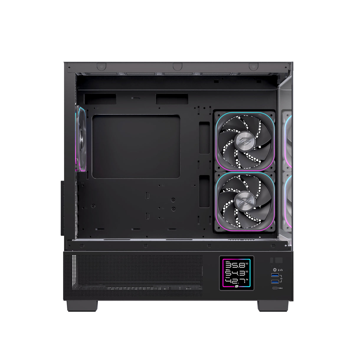 EAN 6977277360011 - Einarex EXCS-SM-51DR-B carcasa de ordenador Micro Torre Negro imagen 3