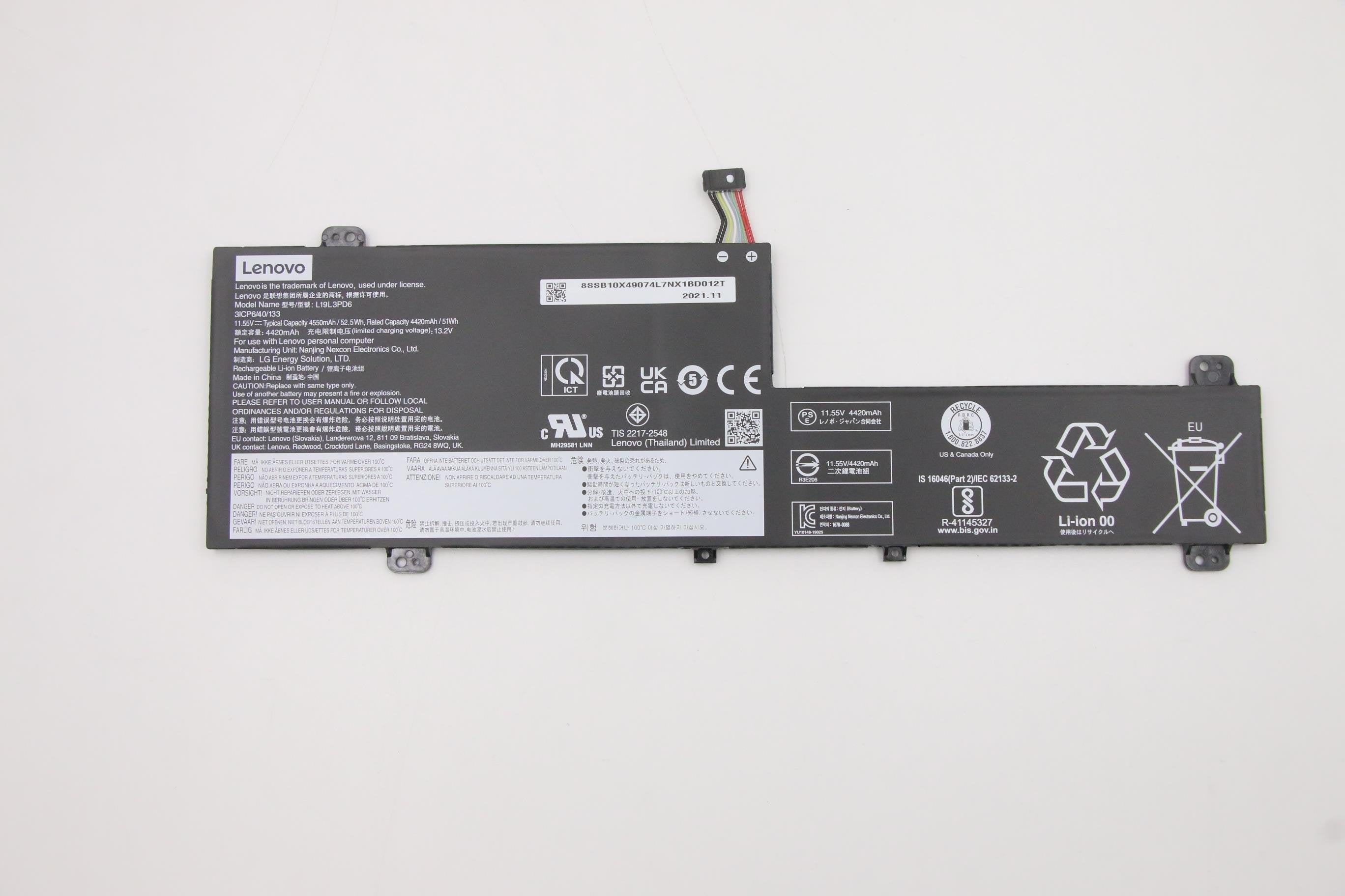 Lg L19l3pd6 11.55v52.5wh3cell 5b10x49077, Battery, Lenovo