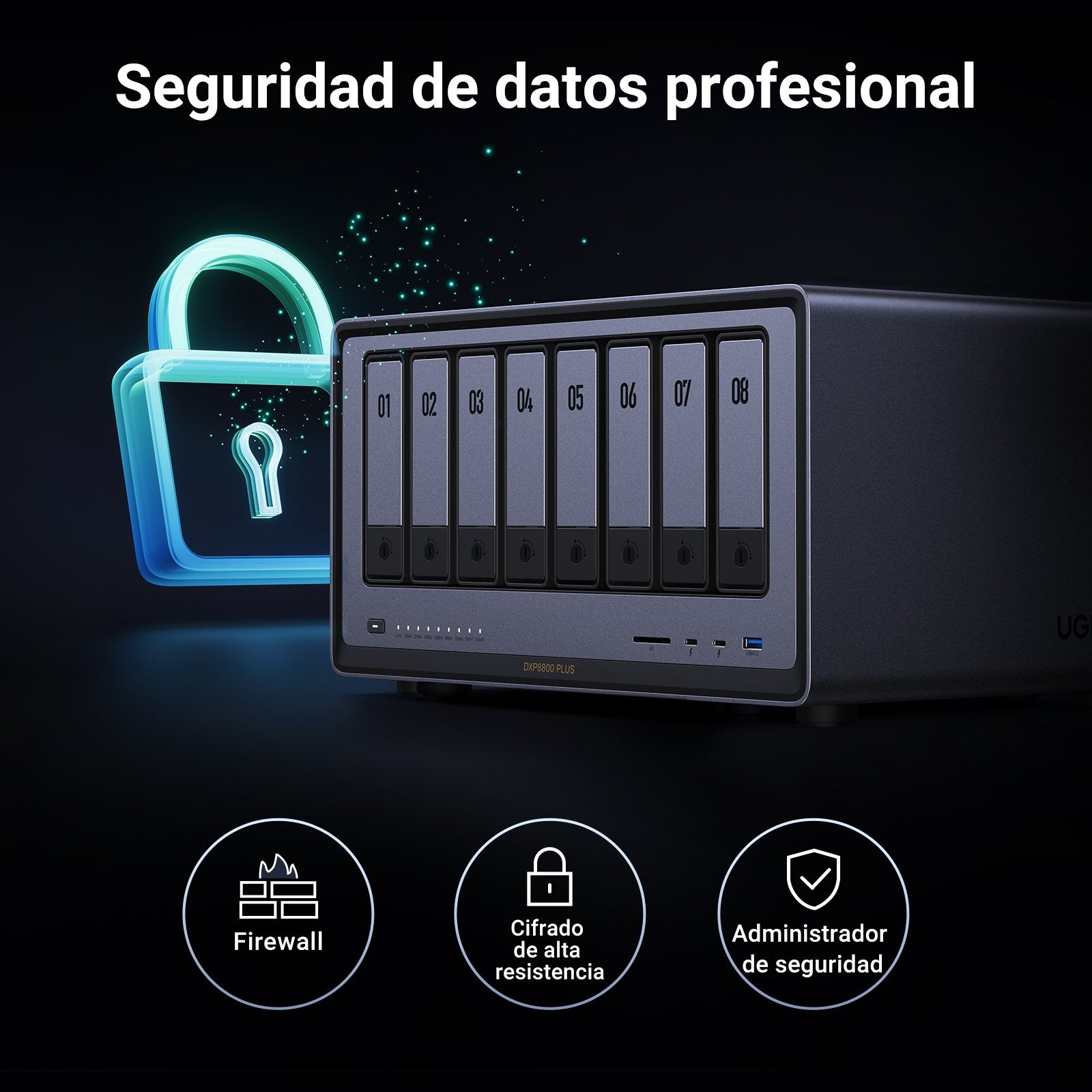 EAN 6941876231270 - Ugreen NASync DXP8800Plus NAS Escritorio Intel® Core™ i5 i5-1235U 8 GB DDR5 0 TB UGOS Pro imagen 8