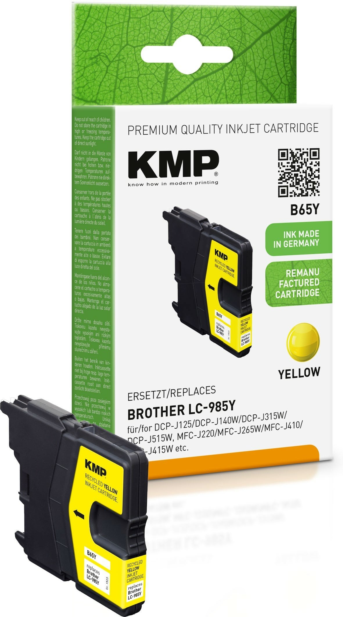 EAN 4011324372441 - KMP B65Y cartucho de tinta 1 pieza(s) Compatible Amarillo imagen 1