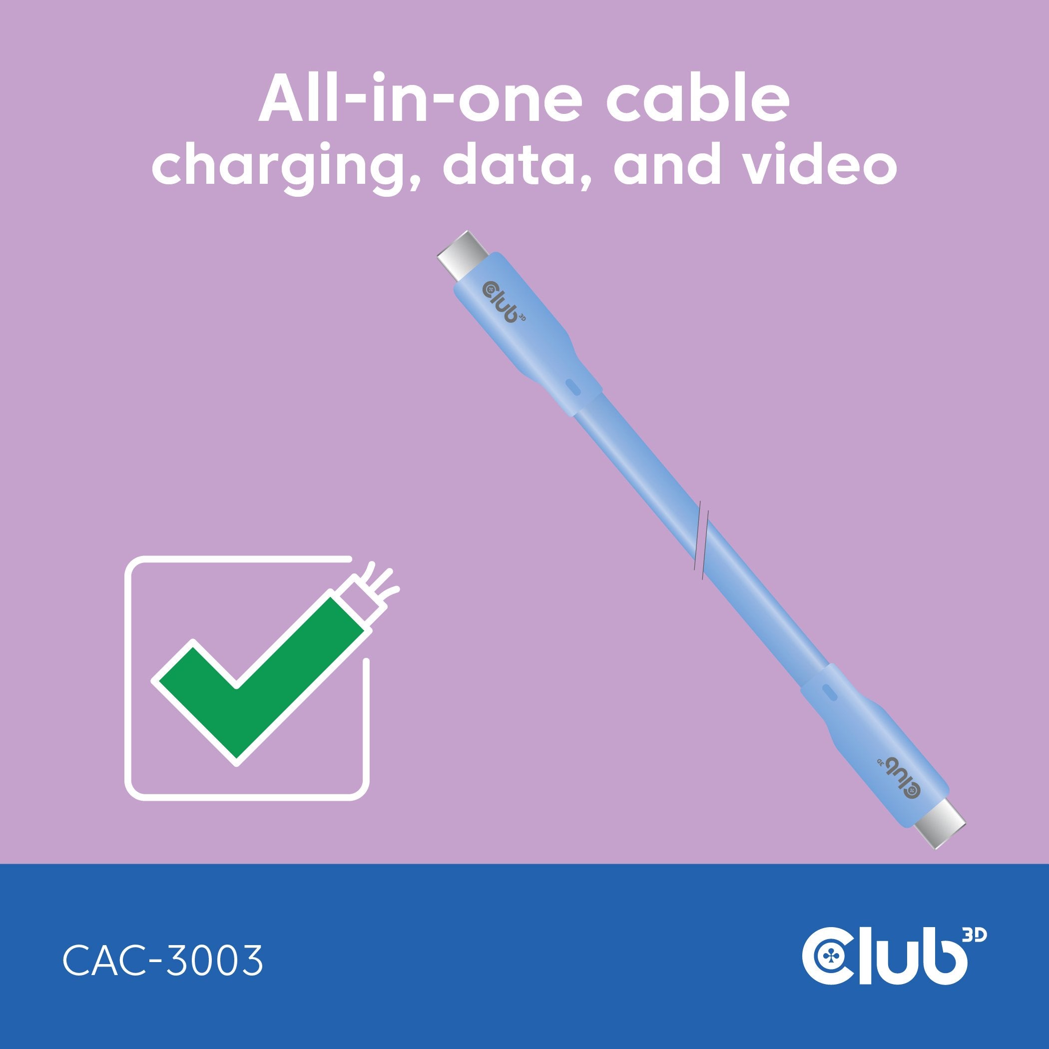 EAN 8719214472948 - CLUB3D CAC-3003 cable USB USB4 Gen 3x2 2 m USB C Azul imagen 3