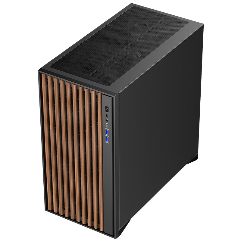 Caja Pc Itek Woody Torre Negro