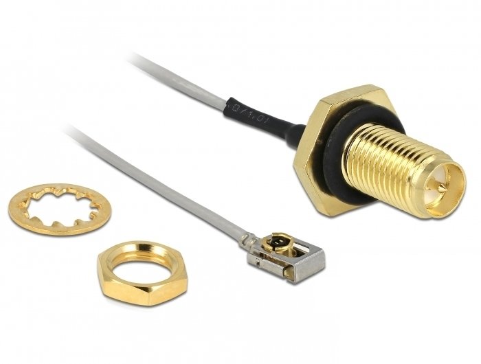 Delock Cable De Antena Rp-Sma Hembra Para Instalación A Mhf® I Lk Macho 1.13 10 Cm