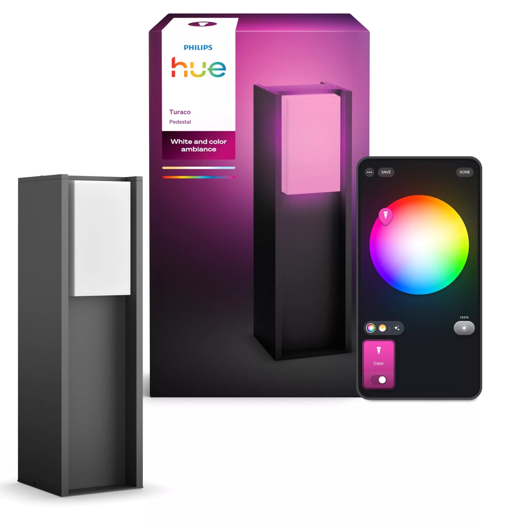 Philips Hue Blanco & Col. Ambiance Turaco Sockelleuchte Anthr.