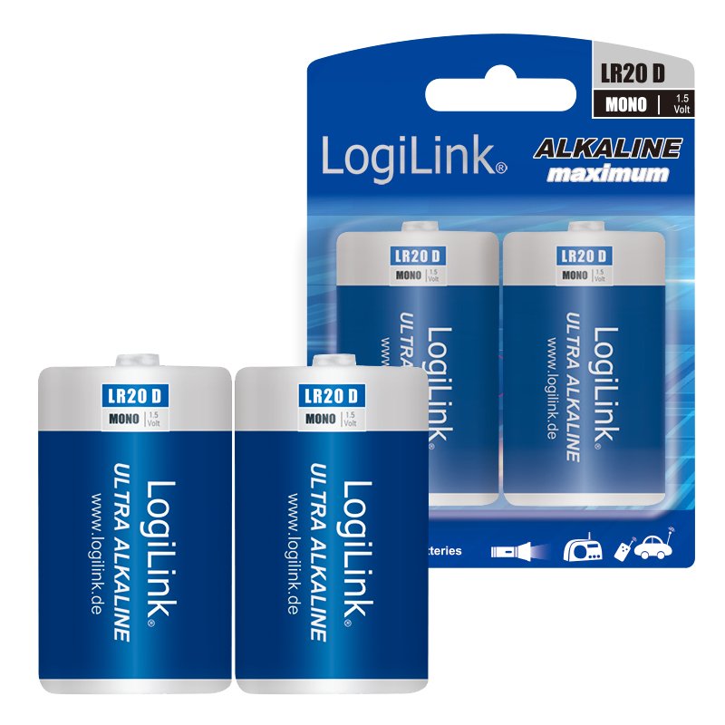 Logilink Mono - Batería 2 X D - Alcalino