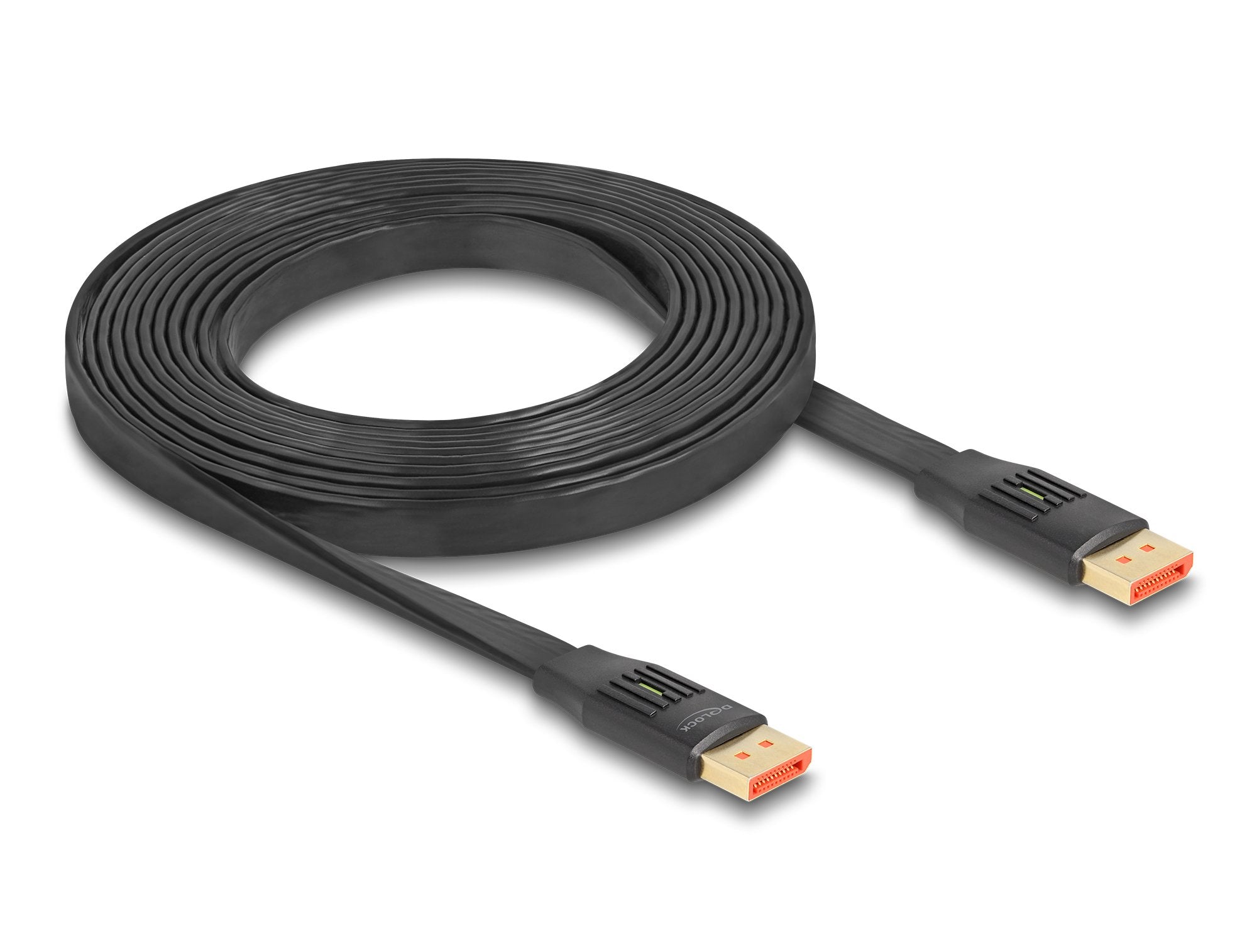 Cable De Banda Plana De Delock Displayport 8k 60hz Negro, 3 Metros 81007
