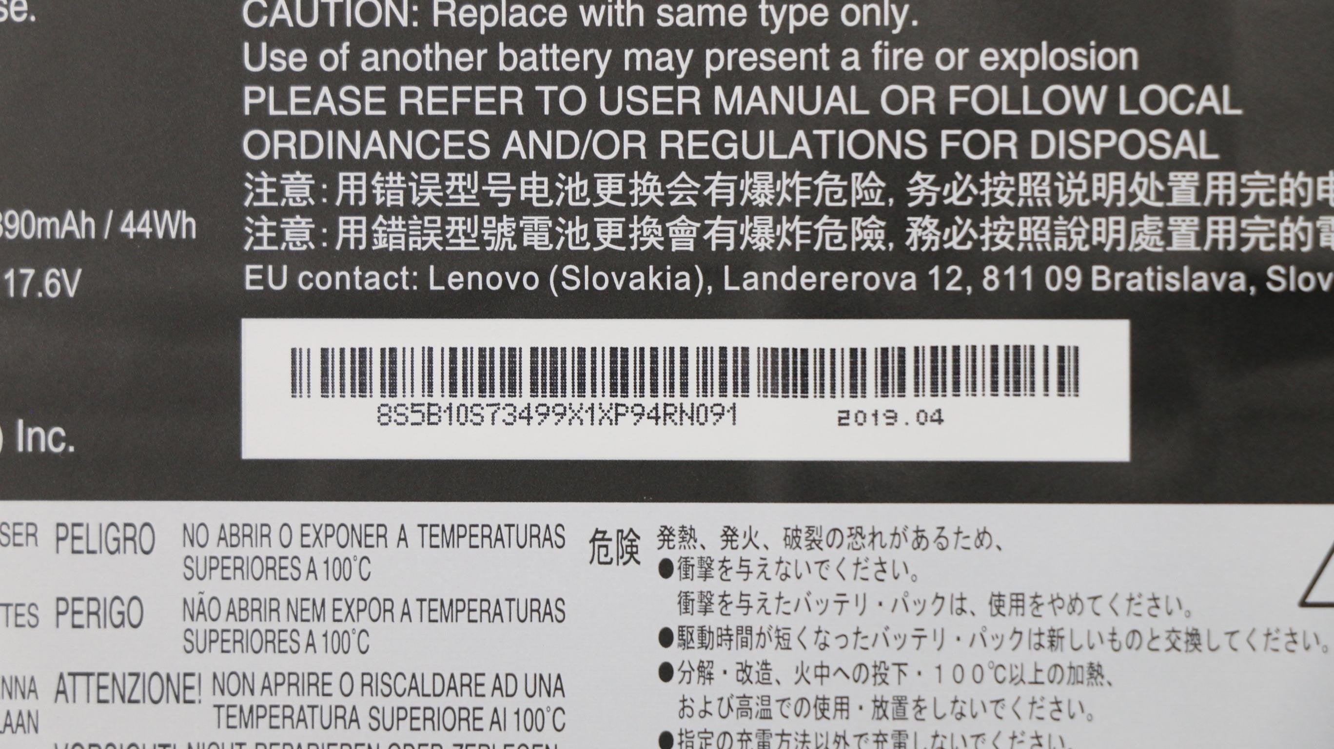 Lenovo 5b10s73499 Batería Para Portátil