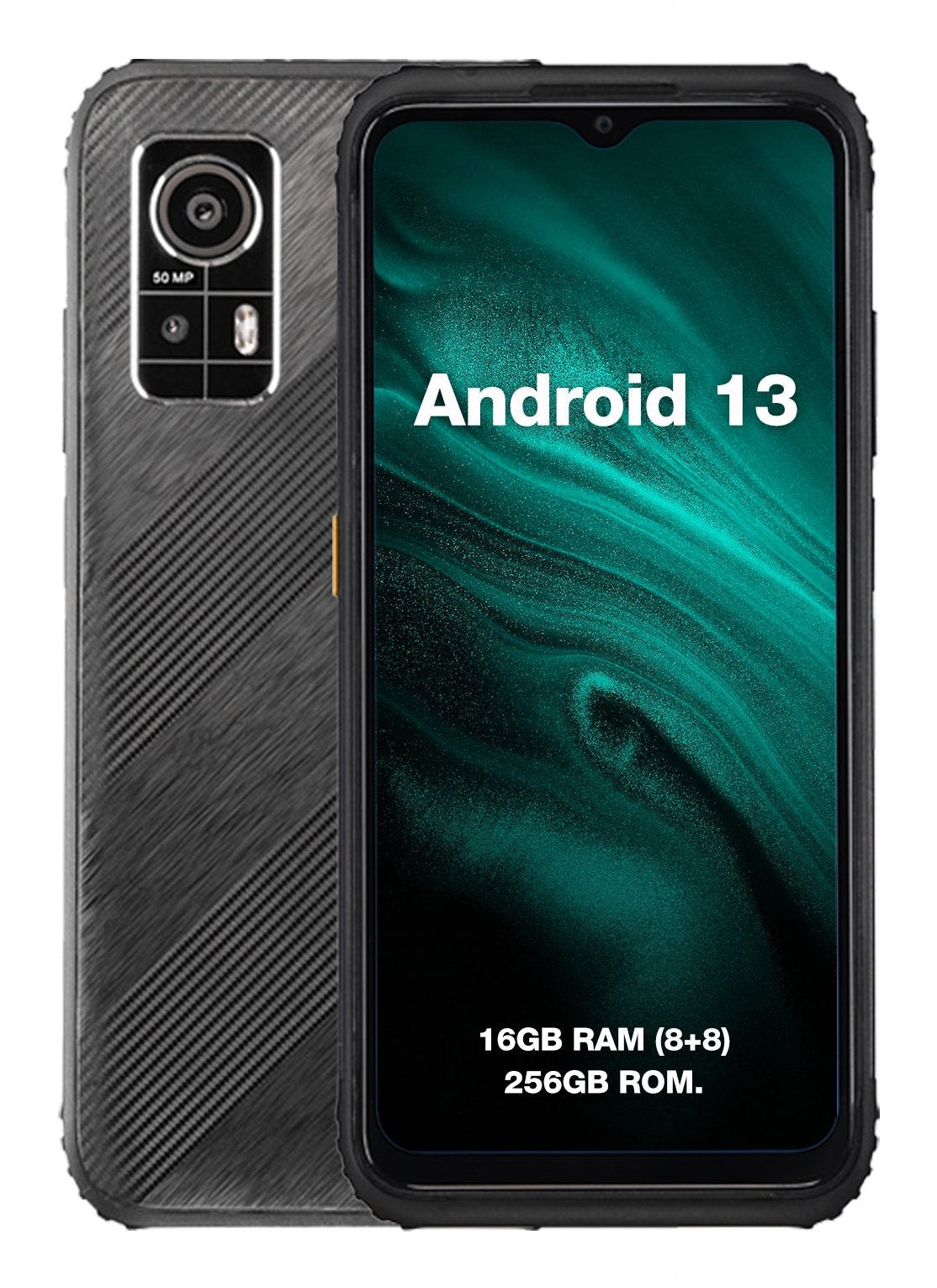 Smartphone   Agm H6 16,7 Cm (6.56") Sim Doble Android 13 4g Usb Tipo C 8 Gb 256 Gb 4900 Mah Negro