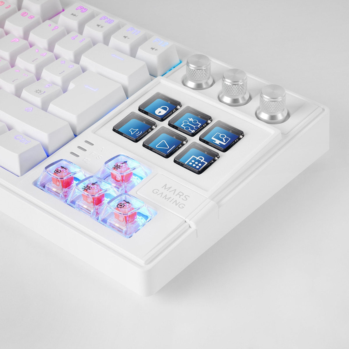 Teclado Gaming Mecánico Mars Gaming Mk-Master Switch Rojo Blanco Incluye Smartdeck