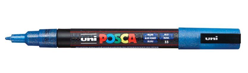 Posca Marcador  Pc-3ml Punta Cónica 0,9 - 1,3 Mm Azul Purpurina