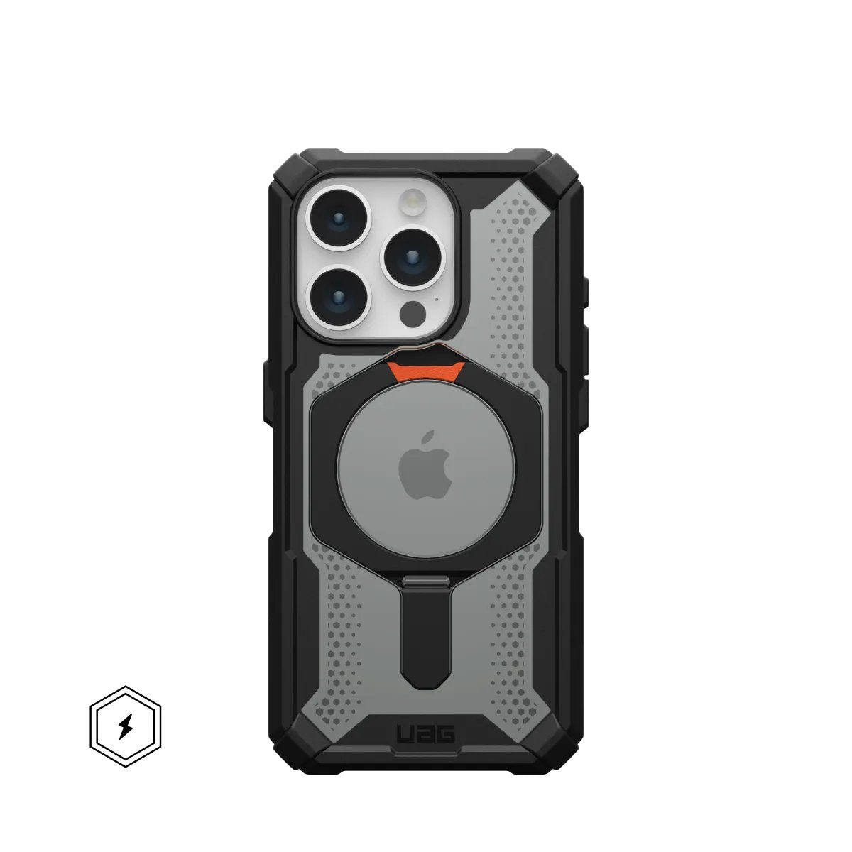Funda Uag Serie Plasma Xte Magsafe Black Orange Apple Iphone 15 Pro