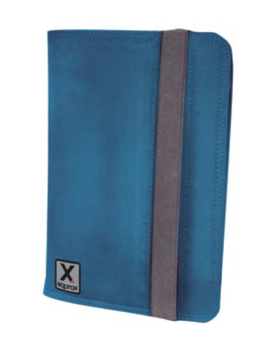 Approx Apputc03lb Funda Para Tablet 7/17\1 8cm Tipo Libro Nylon Color Purpura Cierre Elastico Azul Convertible En Atril